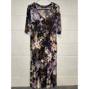 Attitudes Renee Blooms Regular Como Jersey Illusion Waist Maxi Dress XL